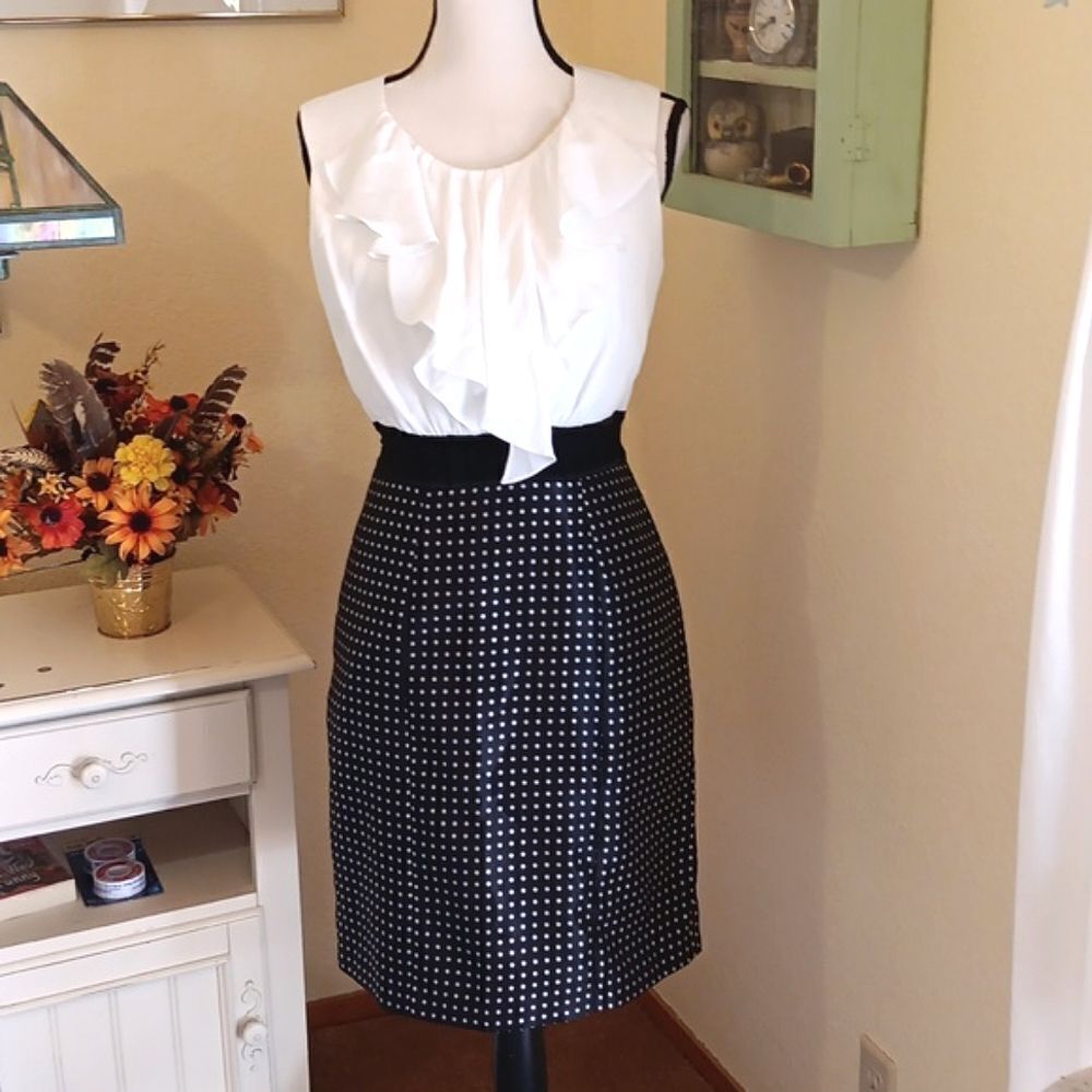Max and Cleo Polka Dot Two- Piece Look Dress